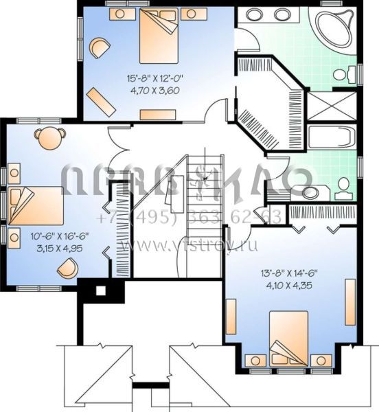 Проект двухэтажного дома с гаражом на одну машину в английском стиле S5-203 (034-00922)