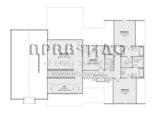 Проект двухэтажного дома с гаражом на три и более машин в современном стиле S5-405 (7983-00008)
