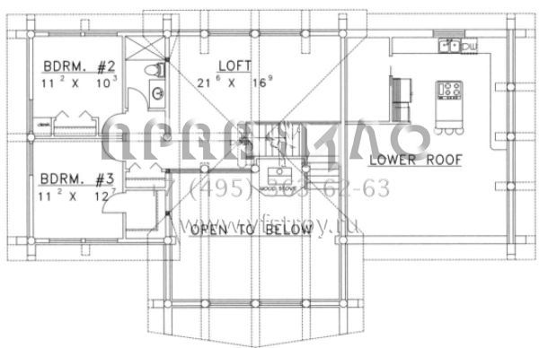 Проект двухэтажного дома с гаражом на две машины в стиле Шале S5-233 (039-00051)