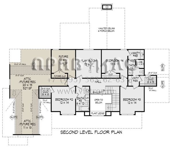 Проект двухэтажного дома с гаражом на две машины в стиле Ранчо S5-324 (940-00679)