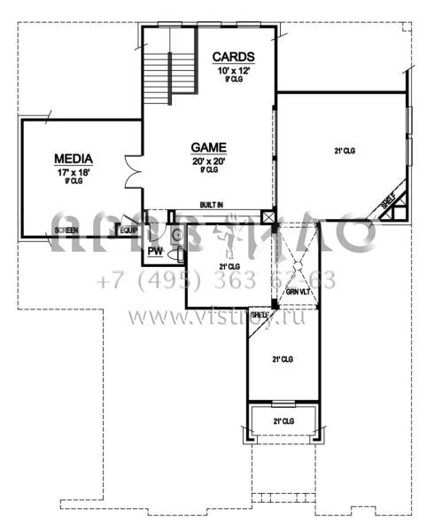Проект двухэтажного дома с гаражом на три и более машин в английском стиле S5-368 (5445-00068)