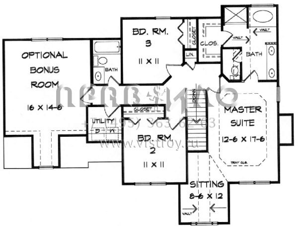 Проект двухэтажного дома с гаражом на две машины в стиле Ранчо S5-171 (6082-00081)