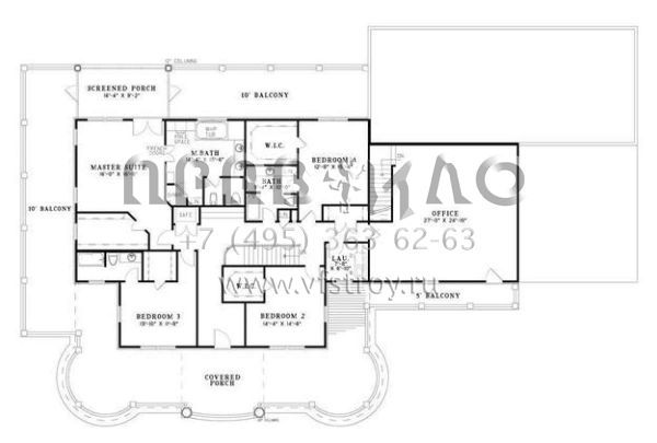 Проект двухэтажного дома с гаражом на три и более машин в стиле Ранчо S5-731 (110-00463)