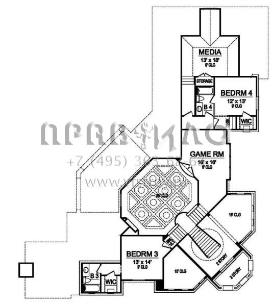 Проект двухэтажного дома с гаражом на три и более машин в прибрежном стиле S5-402 (5445-00228)