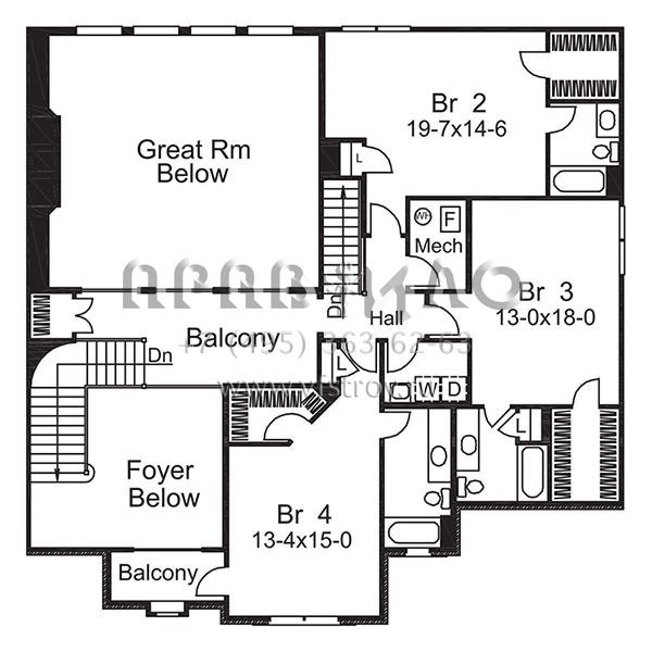 Проект двухэтажного дома с гаражом на три и более машин в современном стиле S5-566 (5633-00249)