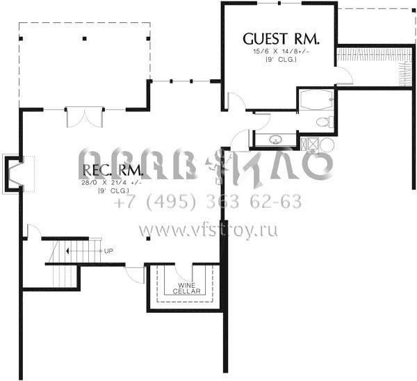 Проект двухэтажного дома с гаражом на три и более машин в английском стиле S5-267 (2559-00324)