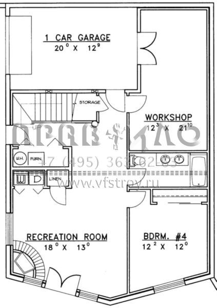 Проект двухэтажного дома с гаражом на одну машину в русском стиле S5-346 (039-00049)
