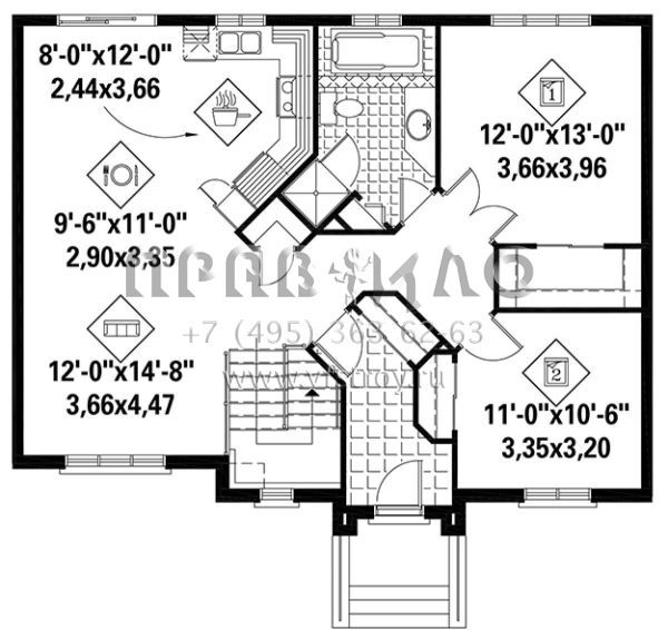 Проект одноэтажного дома без гаража в стиле Ранчо S5-101 (6146-00313)