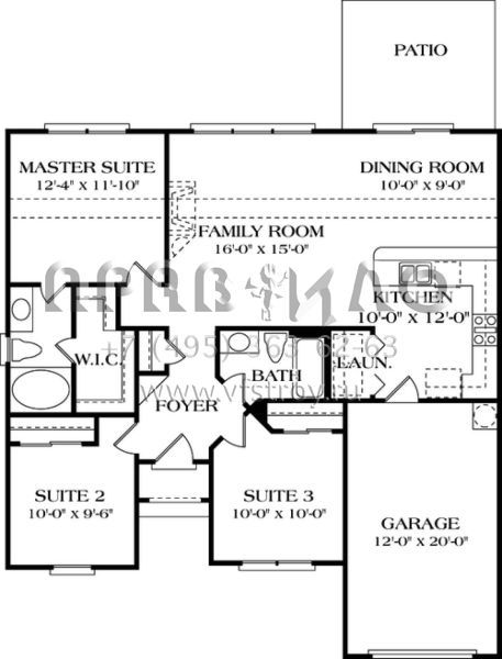 Проект одноэтажного дома с гаражом на одну машину в стиле Ранчо S5-107 (3323-00002)