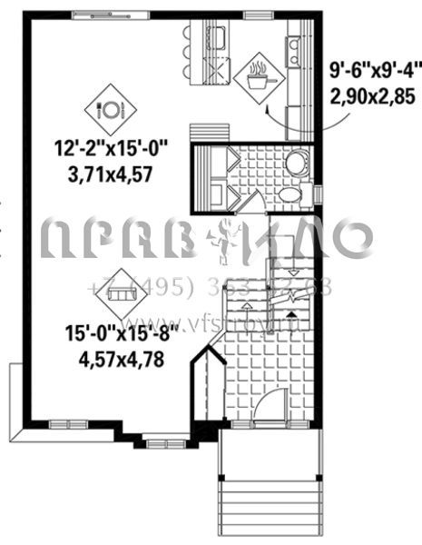 Проект двухэтажного дома с гаражом на одну машину S5-179 (6146-00240)