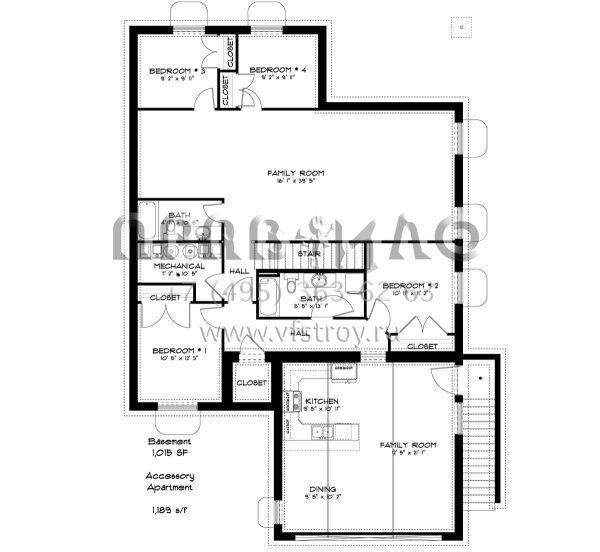 Проект одноэтажного дома с гаражом на две машины в стиле Ранчо S5-152 (2802-00035)