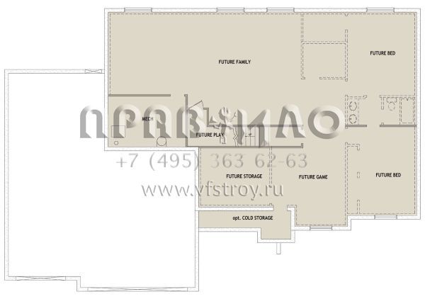 Проект двухэтажного дома с гаражом на три и более машин в стиле Ранчо S5-272 (8768-00056)