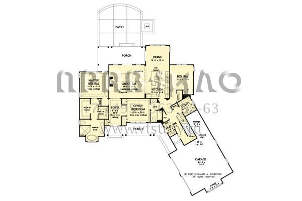Проект одноэтажного дома с гаражом на две машины в современном стиле S5-186 (2865-00391)