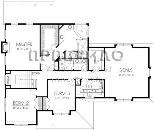 Проект двухэтажного дома с гаражом на две машины в американском стиле S5-310 (692-00234)