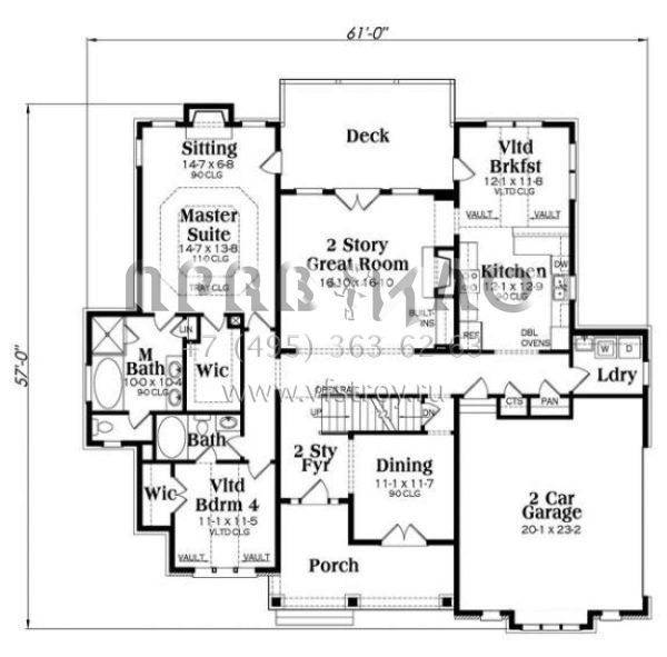 Проект двухэтажного дома с гаражом на две машины в английском стиле S5-262 (009-00253)