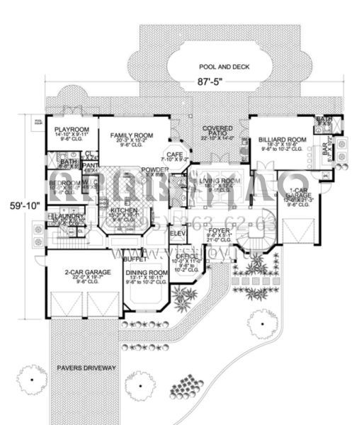 Проект двухэтажного дома с гаражом на три и более машин в прибрежном стиле S5-566 (168-00083)
