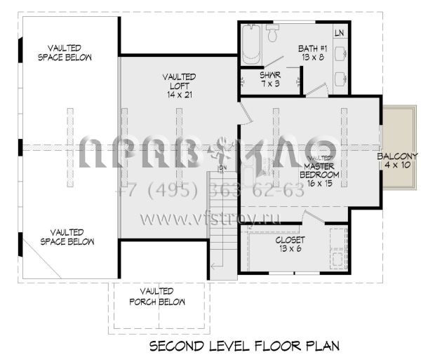 Проект двухэтажного дома с гаражом на две машины в стиле Шале S5-201 (940-00932)