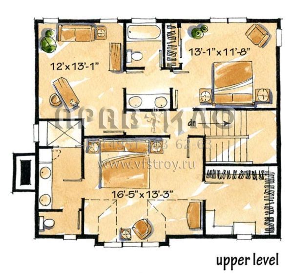 Проект двухэтажного дома с гаражом на две машины в стиле Шале S5-179 (1907-00006)