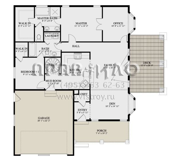 Проект двухэтажного дома с гаражом на две машины в современном стиле S5-170 (2802-00110)