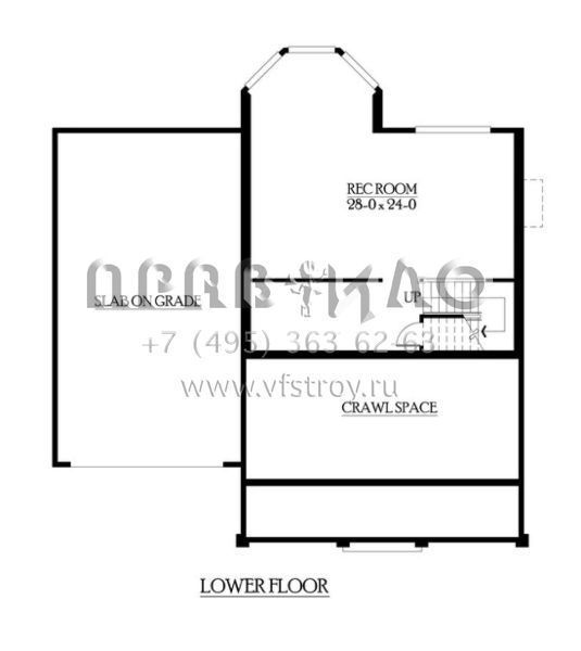 Проект двухэтажного дома с гаражом на три и более машин в стиле Ранчо S5-341 (341-00219)