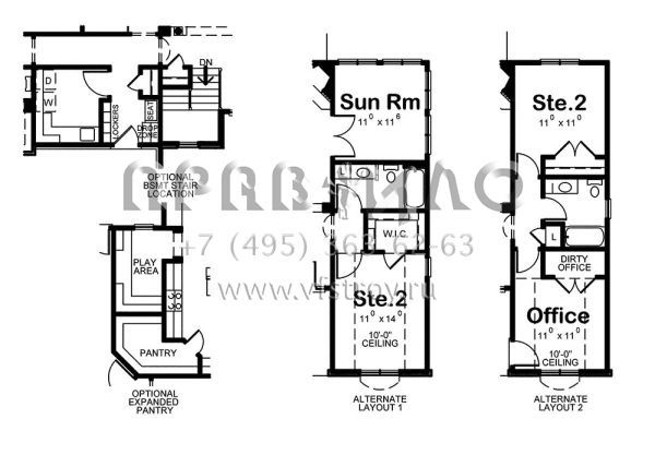 Проект одноэтажного дома с гаражом на три и более машин в стиле Ранчо S5-194 (402-01556)