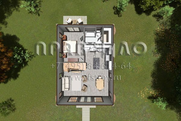 Проект двухэтажного дома без гаража в современном стиле S5-98 (4848-00382)