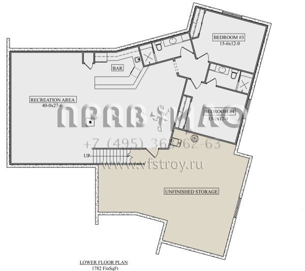 Проект одноэтажного дома с гаражом на три и более машин в стиле Ранчо S5-241 (5631-00117)