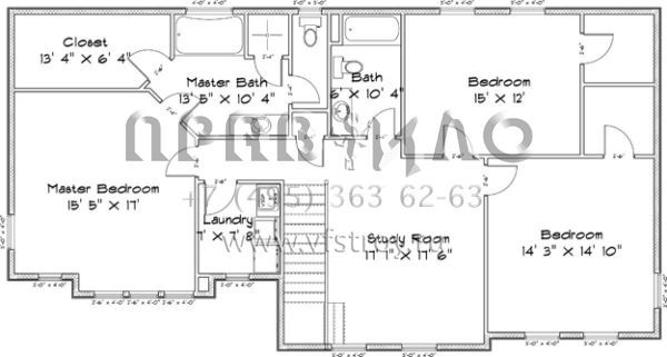 Проект двухэтажного дома с гаражом на три и более машин в стиле Ранчо S5-231 (2802-00008)