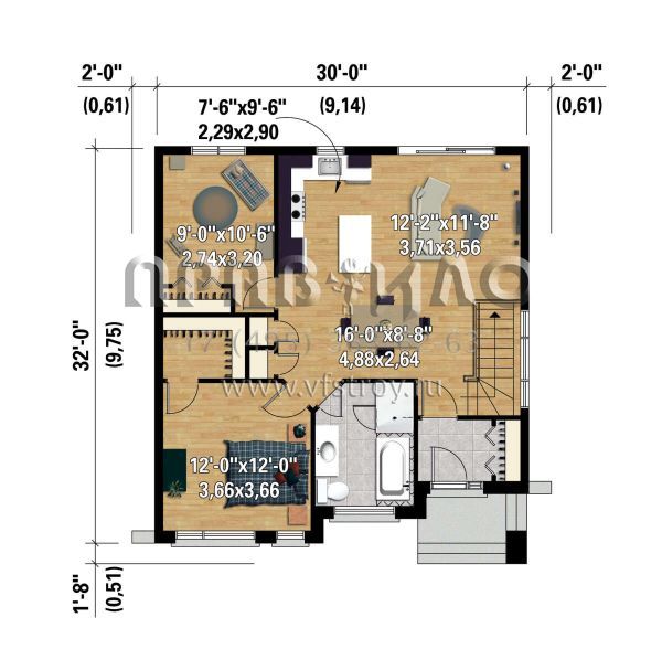 Проект одноэтажного дома без гаража в современном стиле S5-85 (6146-00595)