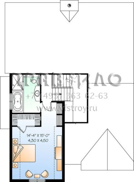 Проект двухэтажного дома с гаражом на одну машину в американском стиле S5-159 (034-00741)