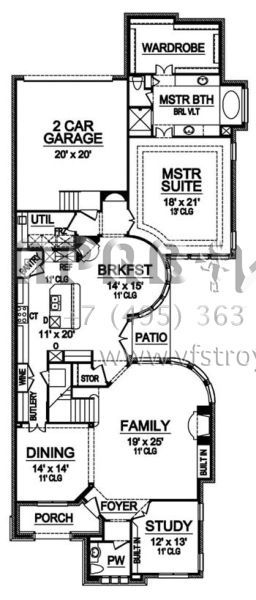 Проект двухэтажного дома с гаражом на две машины в английском стиле S5-366 (5445-00149)