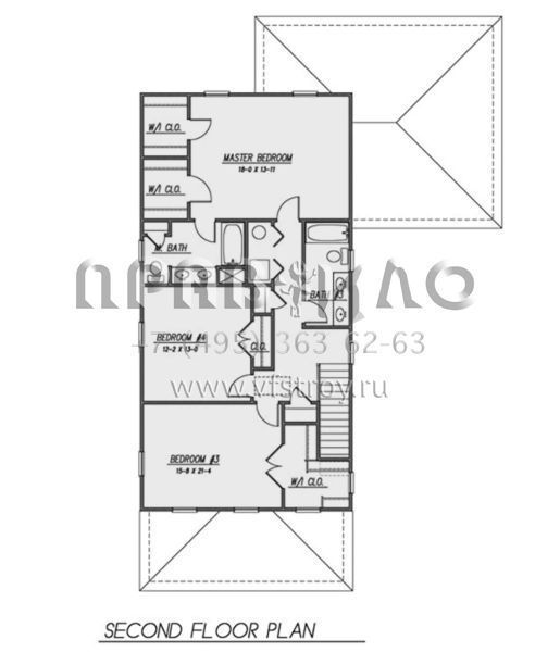 Проект двухэтажного дома с гаражом на две машины в американском стиле S5-211 (4351-00024)