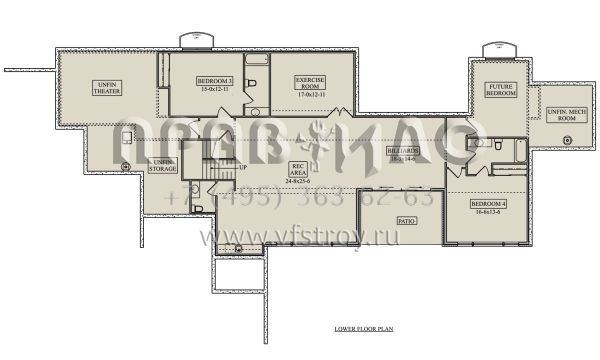 Проект одноэтажного дома с гаражом на три и более машин в современном стиле S5-301 (5631-00210)