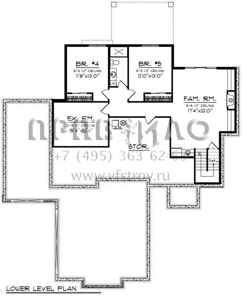 Проект двухэтажного дома с гаражом на три и более машин в современном стиле S5-368 (1020-00350)