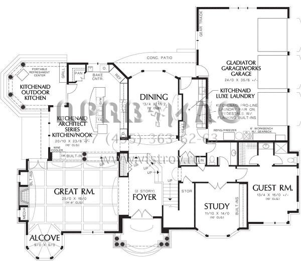 Проект двухэтажного дома с гаражом на три и более машин в американском стиле S5-386 (2559-00581)
