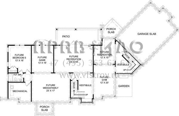 Проект двухэтажного дома с гаражом на три и более машин в современном стиле S5-283 (4195-00028)