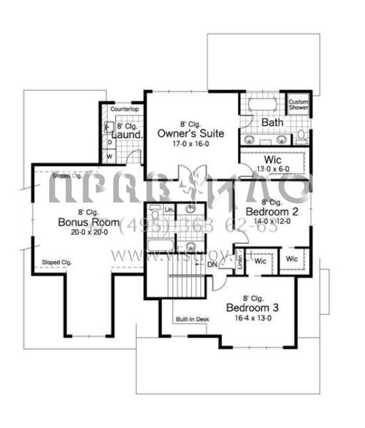 Проект двухэтажного дома с гаражом на две машины в американском стиле S5-296 (098-00023)