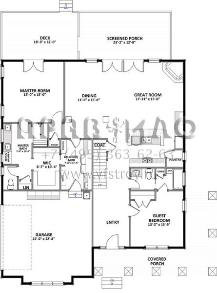 Проект двухэтажного дома с гаражом на две машины в американском стиле S5-278 (6849-00025)