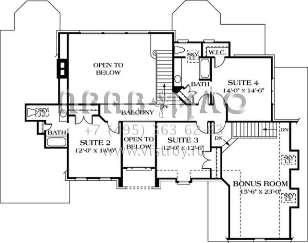 Проект двухэтажного дома с гаражом на две машины в стиле Ранчо S5-300 (3323-00286)