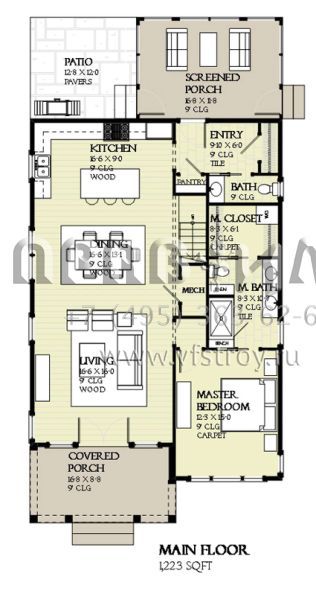 Проект двухэтажного дома без гаража в прибрежном стиле S5-223 (1637-00108)