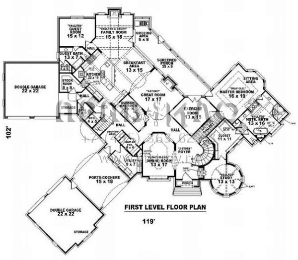Проект двухэтажного дома с гаражом на три и более машин в современном стиле S5-519 (053-02231)