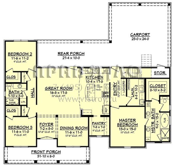 Проект одноэтажного дома с гаражом на две машины в английском стиле S5-177 (041-00148)