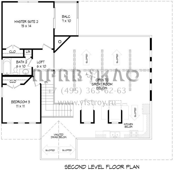 Проект двухэтажного дома без гаража в стиле Ранчо S5-195 (940-00072)