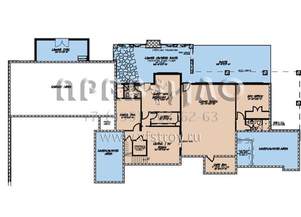 Проект двухэтажного дома с гаражом на три и более машин в американском стиле S5-497 (8318-00196)