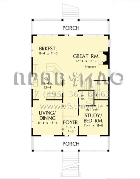 Проект двухэтажного дома с гаражом на две машины в прибрежном стиле S5-207 (2865-00227)