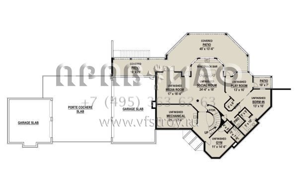 Проект двухэтажного дома с гаражом на три и более машин в английском стиле S5-281 (4195-00055)