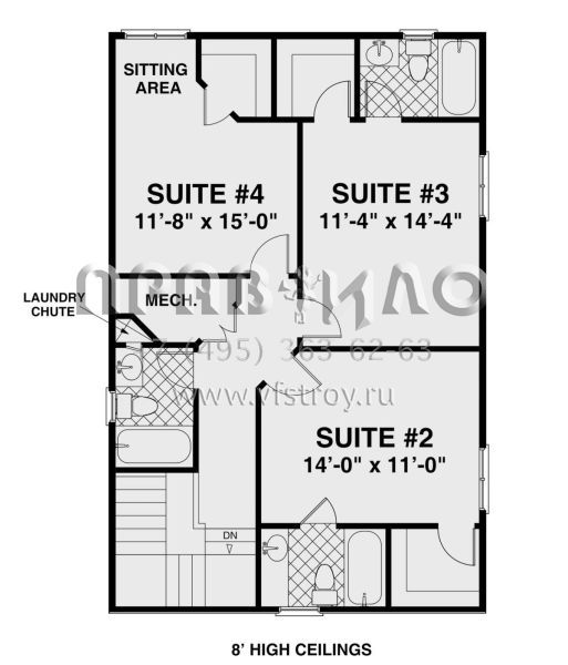 Проект двухэтажного дома с гаражом на две машины в стиле Ранчо S5-207 (036-00268)