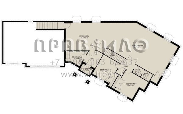 Проект одноэтажного дома с гаражом на три и более машин в американском стиле S5-210 (2802-00160)