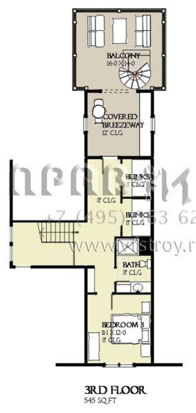 Проект трехэтажного дома с гаражом на две машины в прибрежном стиле S5-257 (1637-00112)
