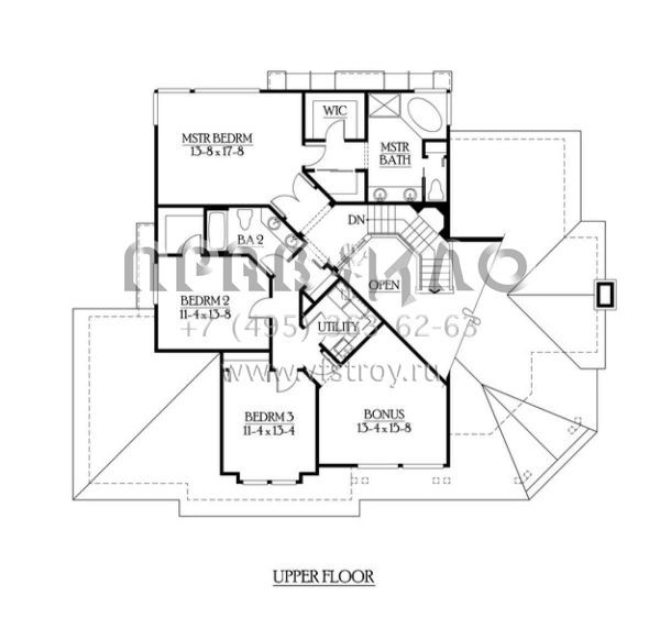 Проект двухэтажного дома с гаражом на три и более машин в американском стиле S5-281 (341-00100)